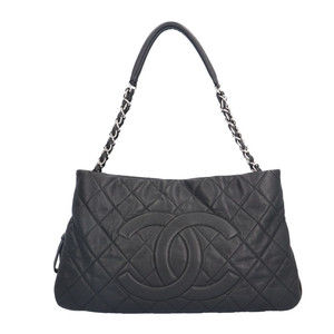 Chanel One Shoulder Matelasse Caviar Bag Black
